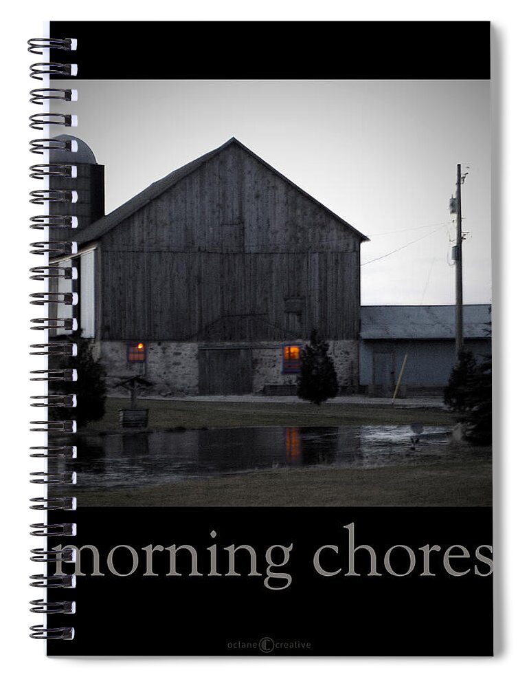 Poster Spiral Notebook featuring the photograph Morning Chores by Tim Nyberg