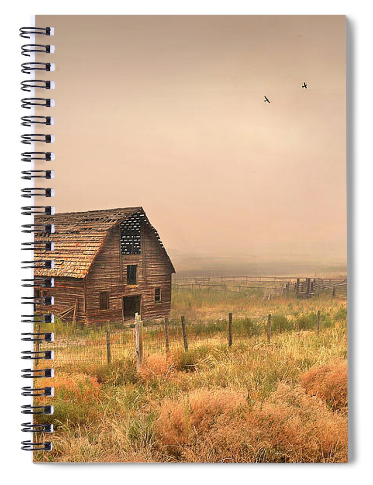 Haynes; Barn; Milky Way; Penticton; Oliver; John Poon Spiral Notebook featuring the photograph Morning Flight by John Poon