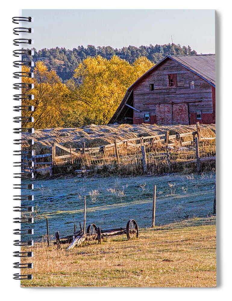 Barn Spiral Notebook featuring the photograph Morning Frost by Alana Thrower