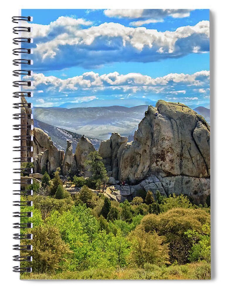 Idaho Spiral Notebook featuring the photograph Morning Glory Spire and Anteater City Of Rocks 04 by Robert Bales