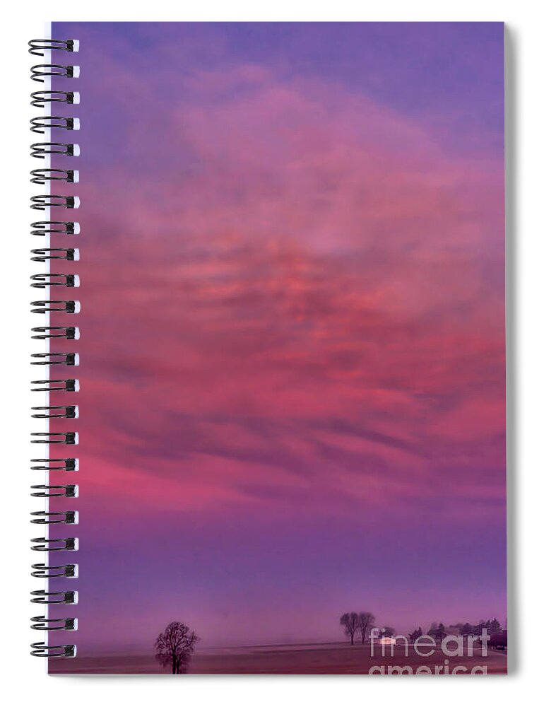 Clouds Spiral Notebook featuring the photograph Morning Glow Indiana Dawn by Thomas R Fletcher