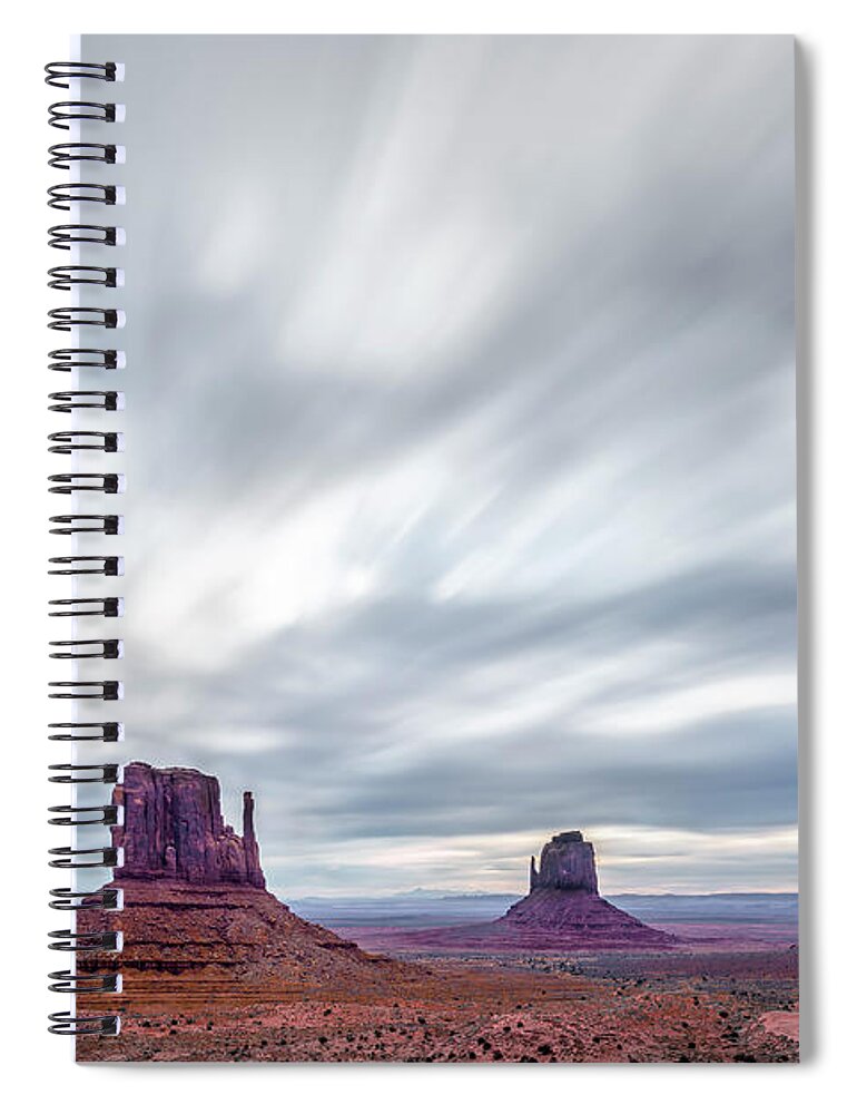 America Spiral Notebook featuring the photograph Morning in Monument Valley by Jon Glaser