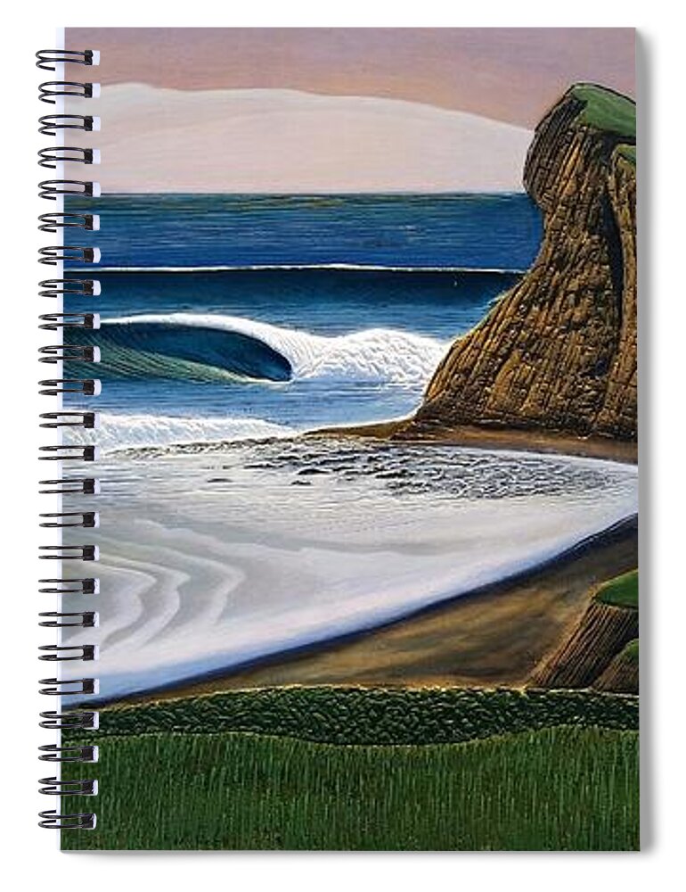 Seascape Spiral Notebook featuring the relief The Ranch by Nathan Ledyard