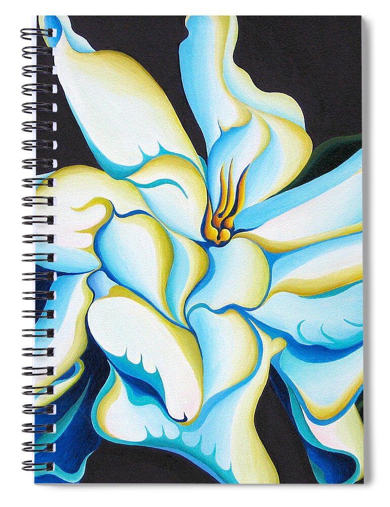 White Spiral Notebook featuring the painting Morning Magnolia by Amy Ferrari