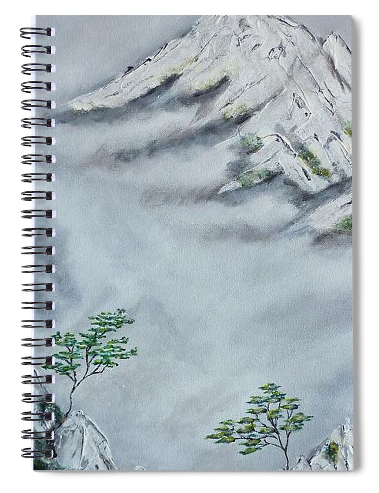 Morning Mist Spiral Notebook featuring the painting Morning Mist 2 by Amelie Simmons