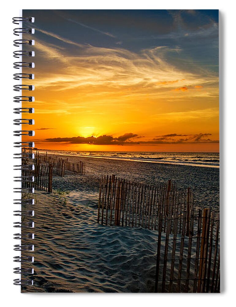 Morning On The Bogue Banks Prints Spiral Notebook featuring the photograph Morning on the Bogue Banks by John Harding