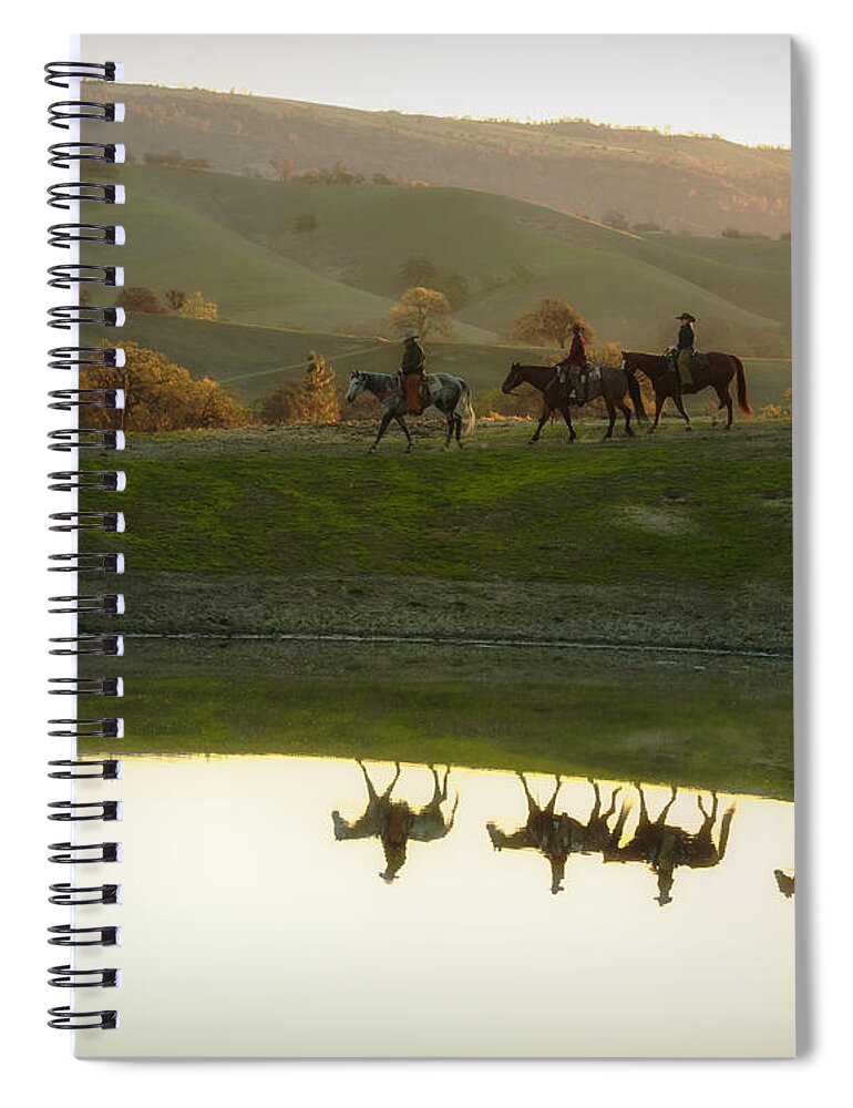 Cowboys Spiral Notebook featuring the photograph Morning Ride by Ana V Ramirez