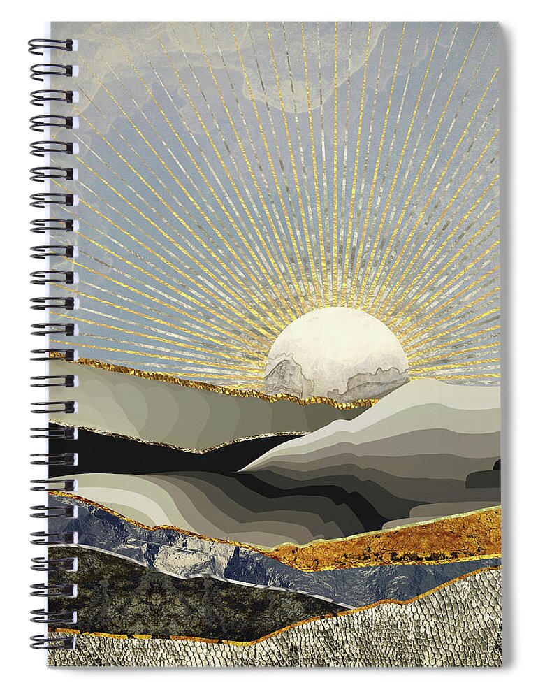 Morning Spiral Notebook featuring the digital art Morning Sun by Katherine Smit