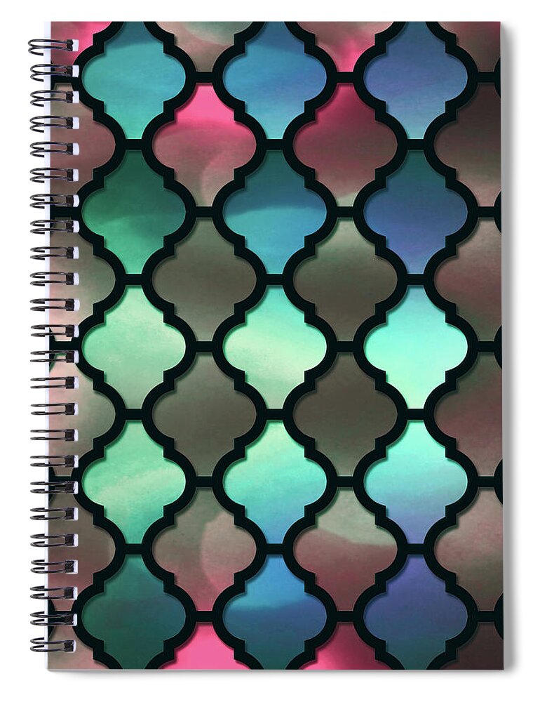 Arabic Spiral Notebook featuring the digital art Moroccan Pattern by Lilia S