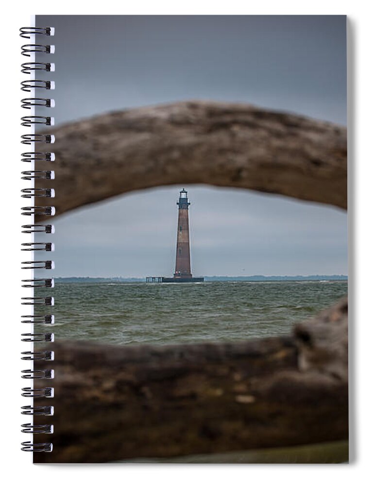 Morris Island Lighthouse Spiral Notebook featuring the photograph Morris Island Light by Dale Powell