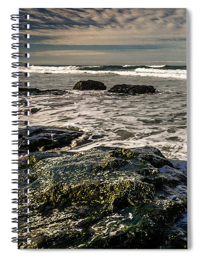 Perceptual Spiral Notebook featuring the photograph Morro Strand by Gary Migues