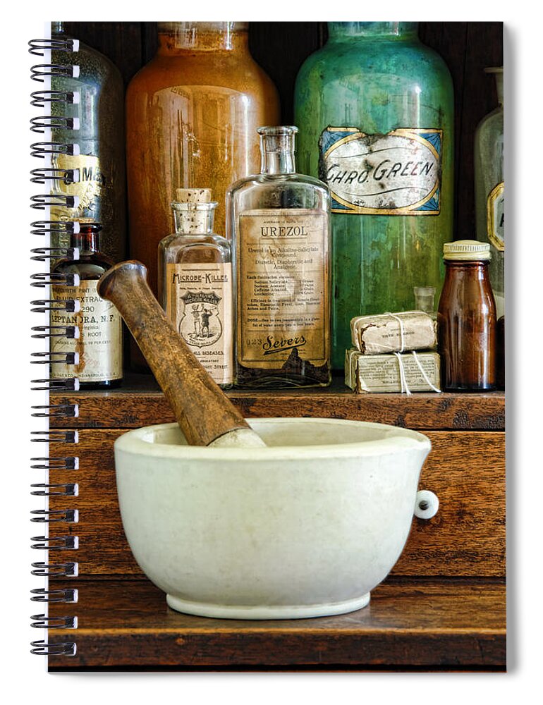 Mortar Spiral Notebook featuring the photograph Mortar and Pestle by Jill Battaglia