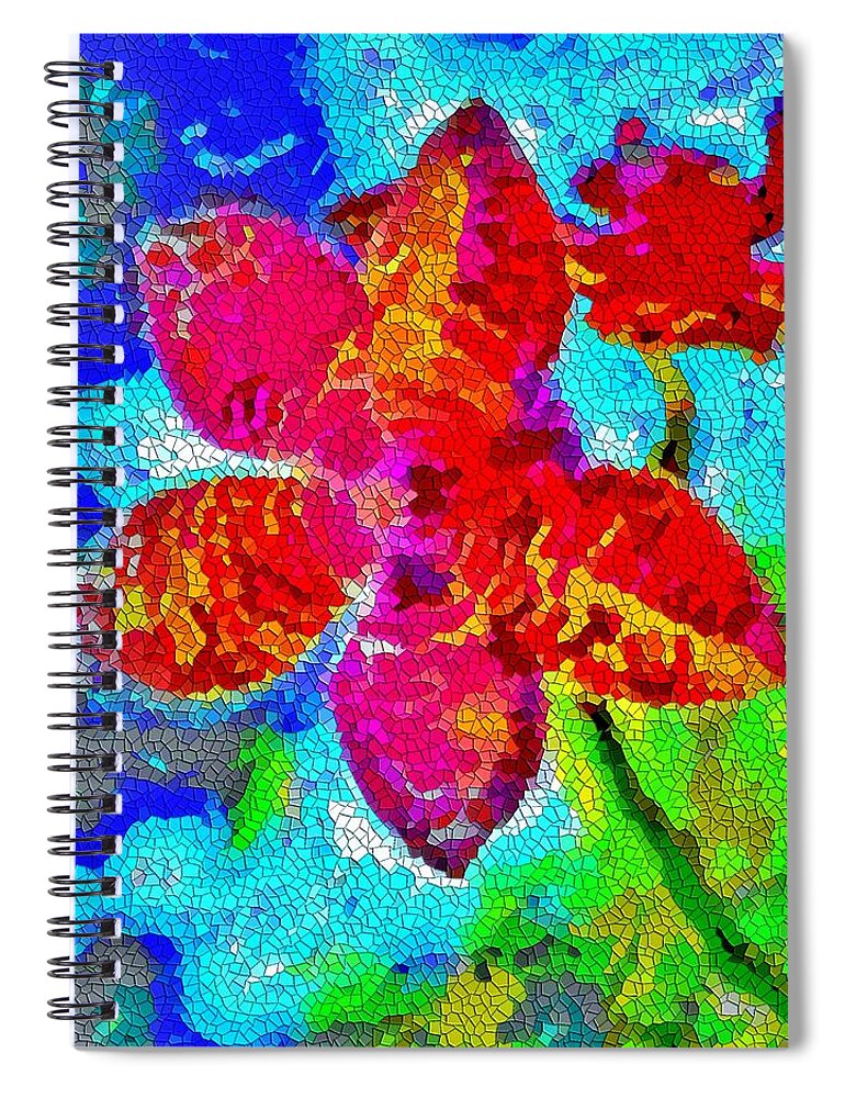 Flower Spiral Notebook featuring the photograph Mosaic Orchid 2 by Ludwig Keck