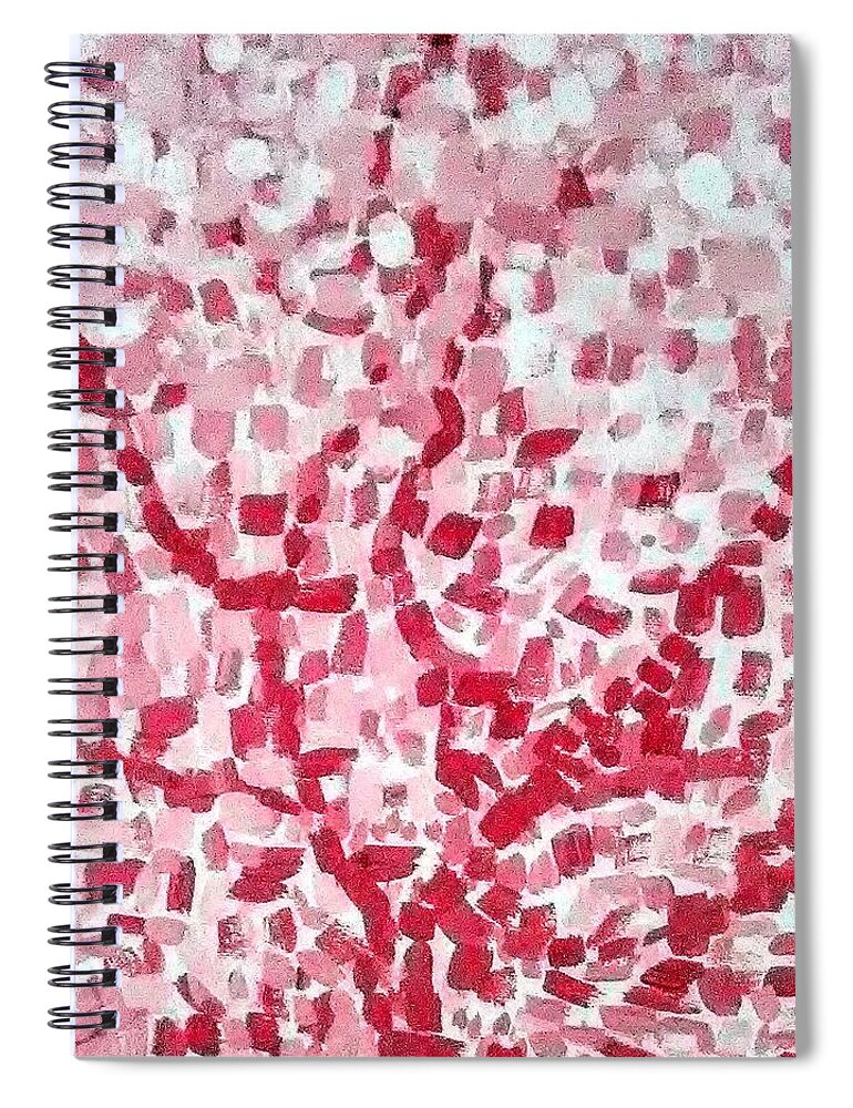 Pink Spiral Notebook featuring the painting Mosaic Tree by Suzanne Berthier