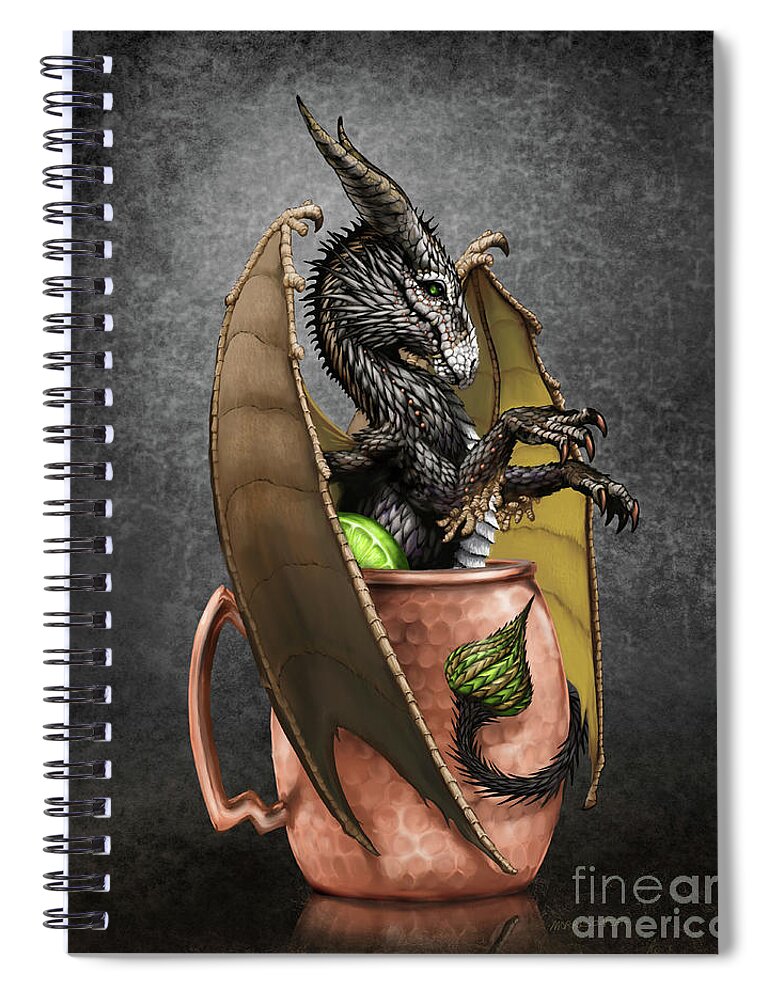 Moscow Mule Spiral Notebook featuring the digital art Moscow Mule Dragon by Stanley Morrison