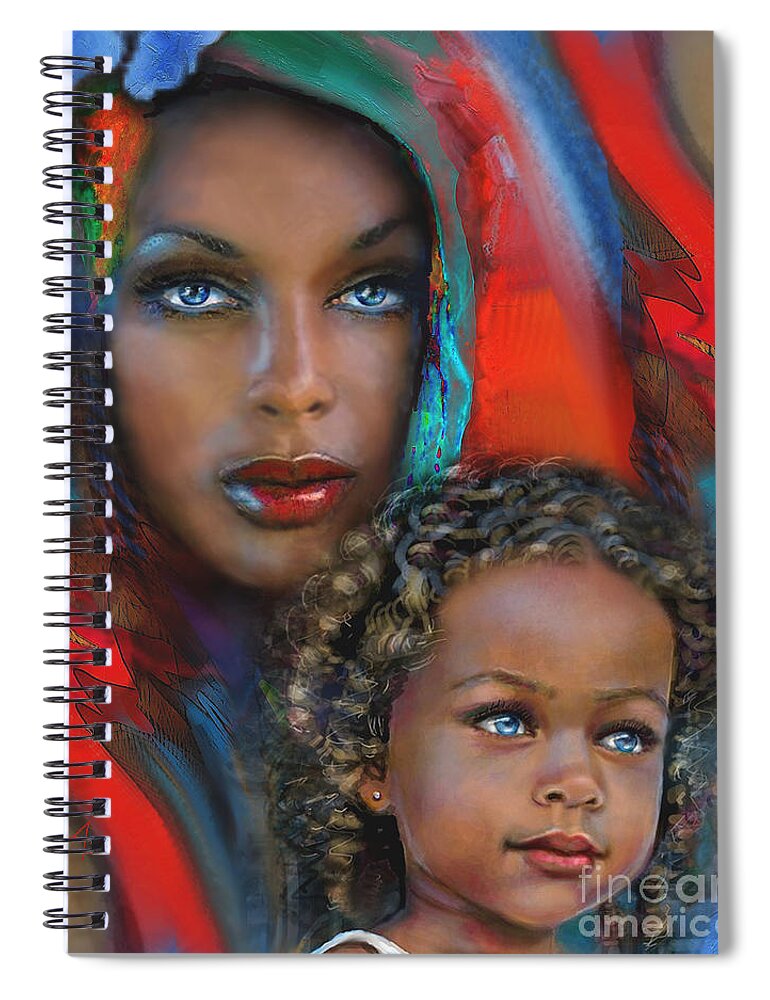 Woman Spiral Notebook featuring the painting Mother And Child by Angie Braun