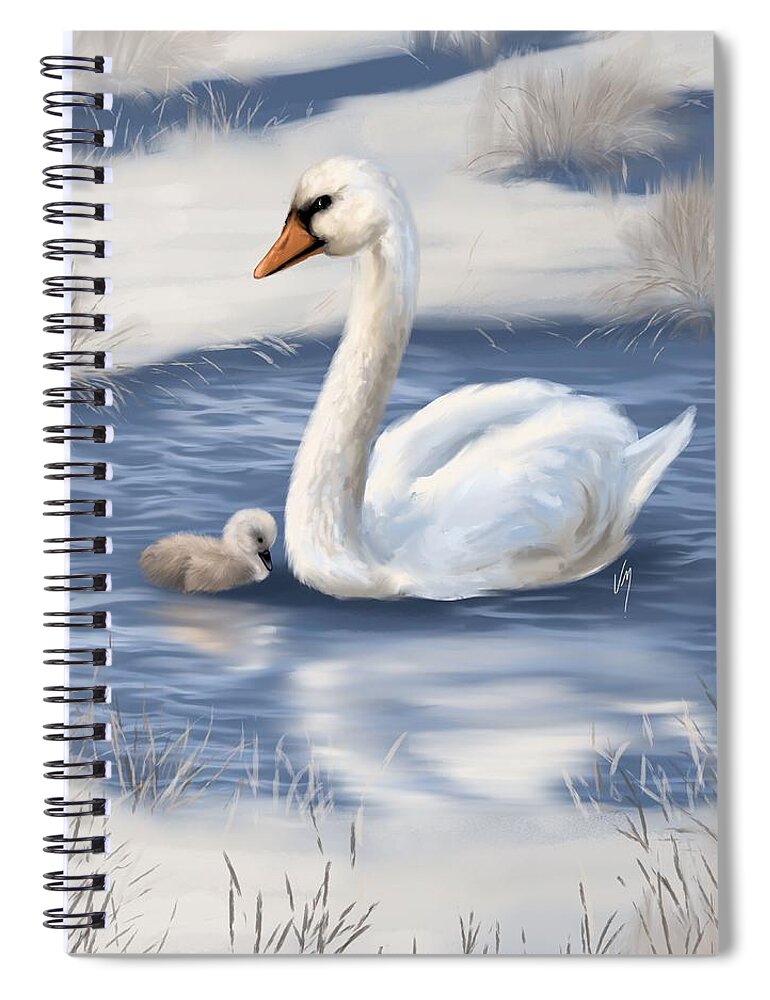 Love Spiral Notebook featuring the painting Mother love by Veronica Minozzi