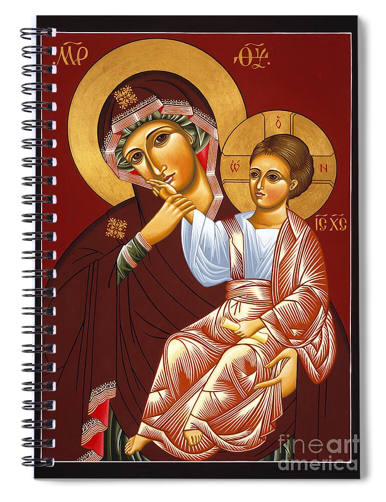 Mother Of God Of Vatopedi Spiral Notebook featuring the painting Mother of God of Vatopedi 015 by William Hart McNichols