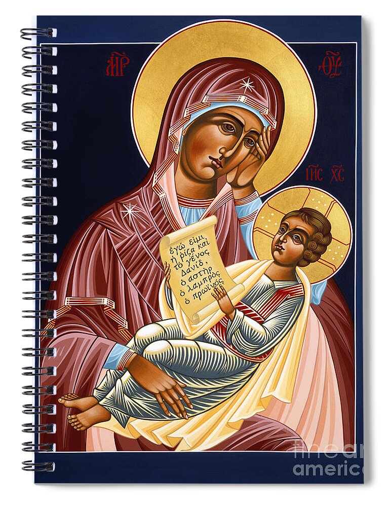 Mother Of God Soothe My Sorrows Spiral Notebook featuring the painting Mother of God Soothe My Sorrows 105 by William Hart McNichols