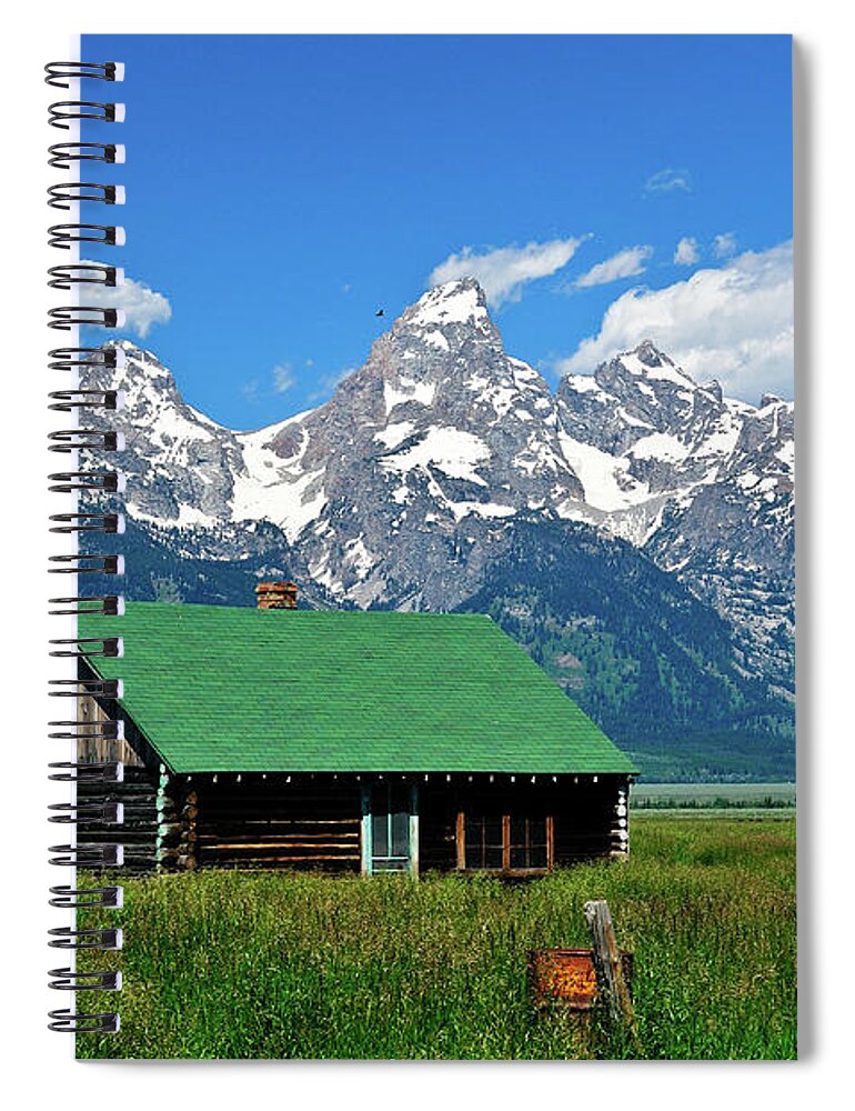 Grand Teton National Park Spiral Notebook featuring the photograph Moulton Cabin by Greg Norrell