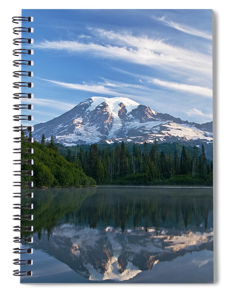 Amazing Spiral Notebook featuring the photograph Mount Rainier Reflections by Greg Vaughn - Printscapes
