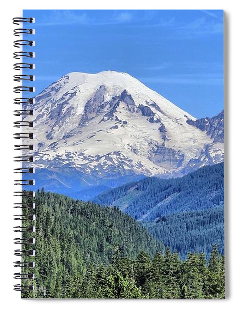 Mount Rainier Viewpoint Spiral Notebook featuring the photograph Mount Rainier Viewpoint by Lynn Hopwood