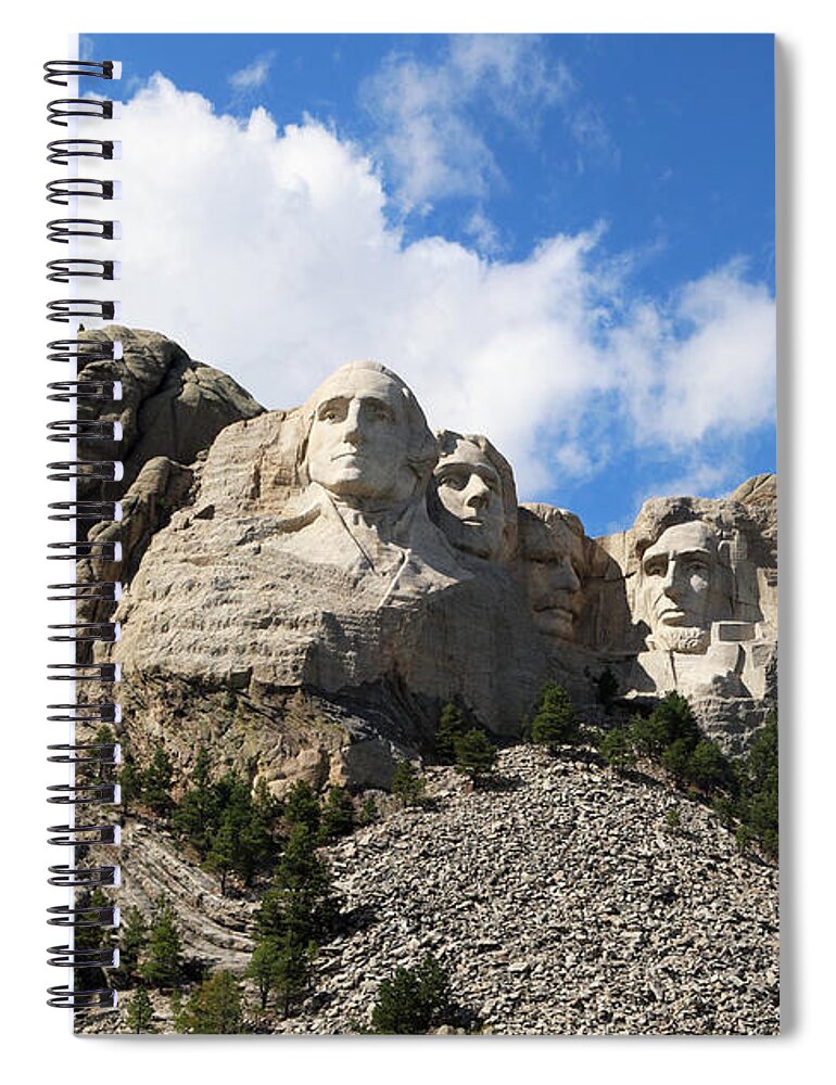 Mount Rushmore Spiral Notebook featuring the photograph Mount Rushmore 8850 8851 Panorama1 by Jack Schultz