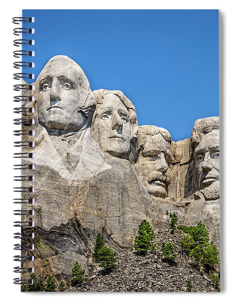 National Memorial Spiral Notebook featuring the photograph Mount Rushmore by Jaime Mercado