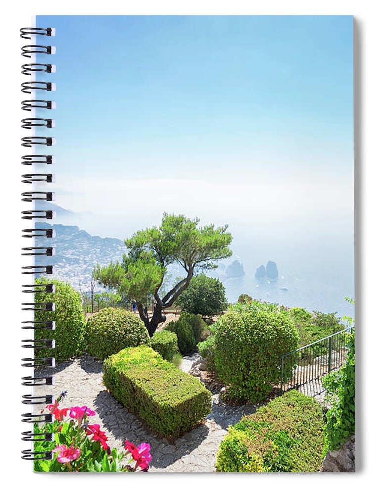 Capri Spiral Notebook featuring the photograph mount Solaro of Capri by Anastasy Yarmolovich