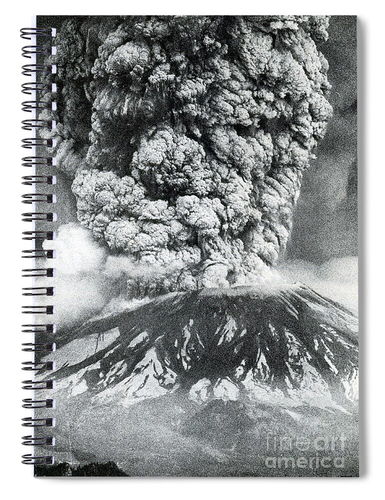 Science Spiral Notebook featuring the photograph Mount St. Helens Eruption, 1980 by Science Source