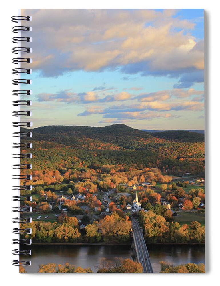 Connecticut River Spiral Notebook featuring the photograph Mount Sugarloaf and Sunderland Autumn Evening by John Burk
