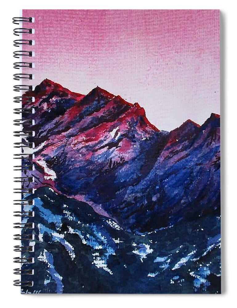 Art Spiral Notebook featuring the painting Mountain -1 by Tamal Sen Sharma