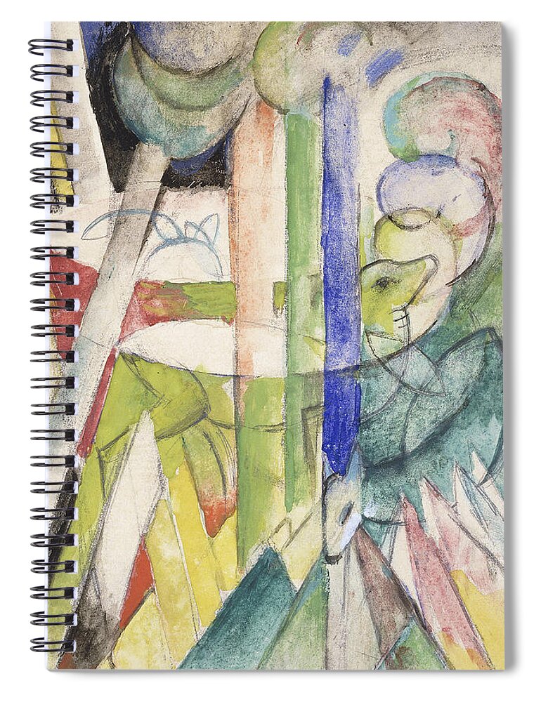 Mountain Goat Spiral Notebook featuring the painting Mountain Goat by Franz Marc