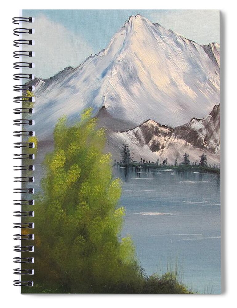 Mountain Spiral Notebook featuring the painting Mountain Lake by Thomas Janos