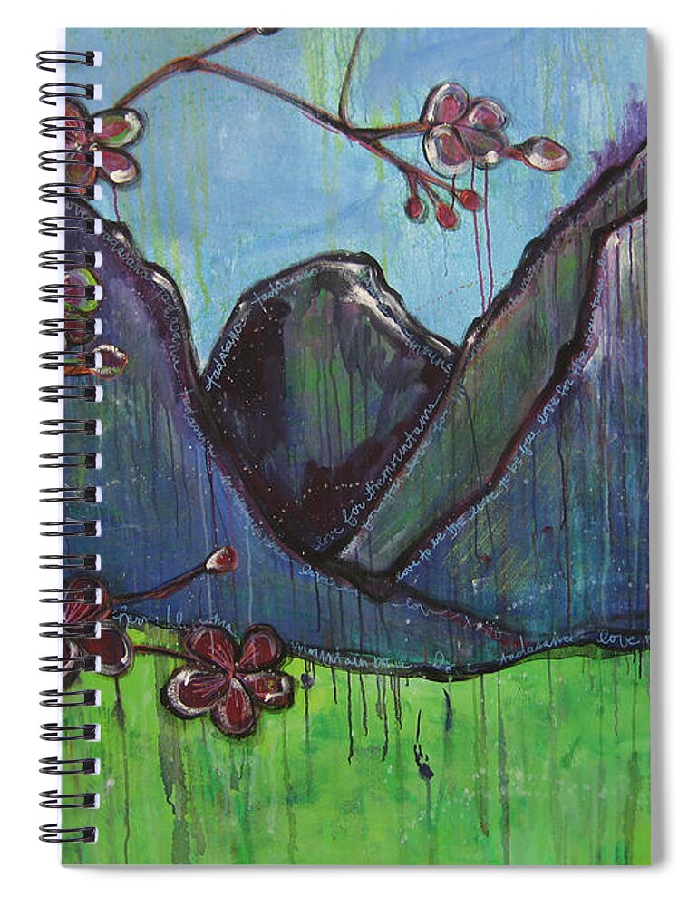 Mountains Spiral Notebook featuring the painting Copper Mountain Pose by Laurie Maves ART