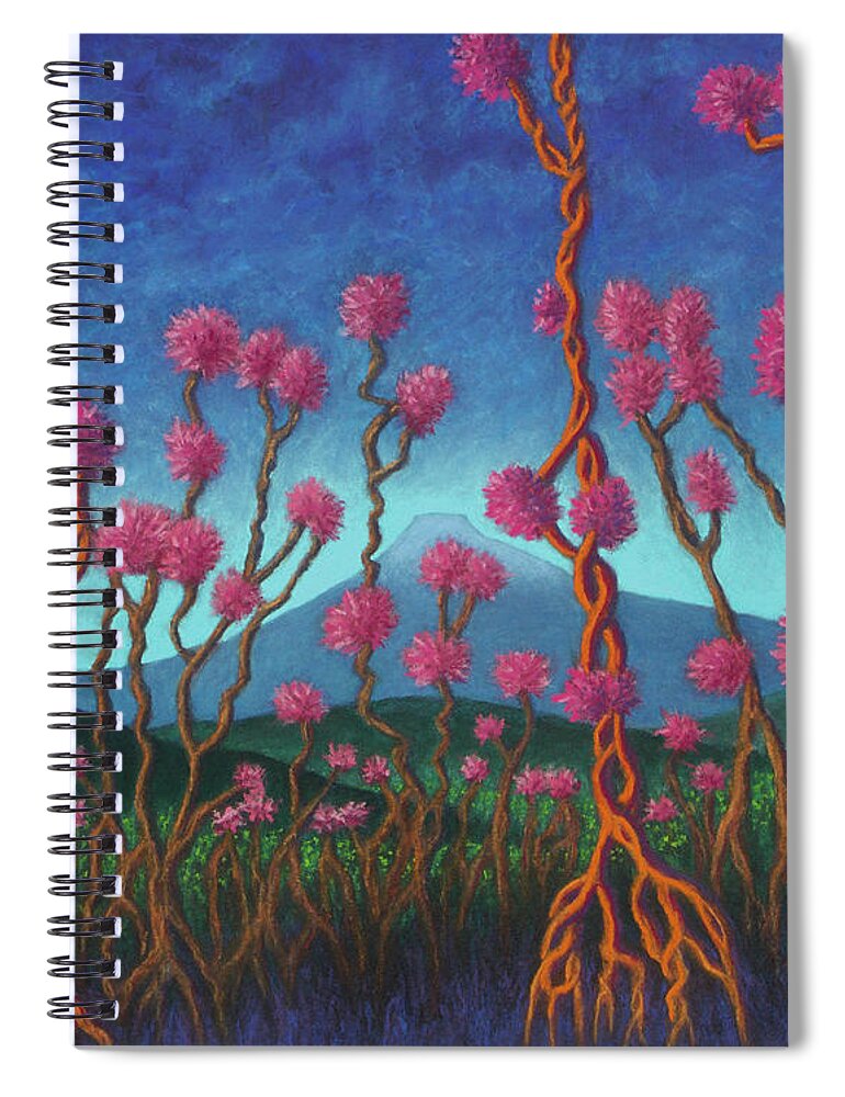 Mountain Spiral Notebook featuring the pastel Mountain Roots 01 by Michael Heikkinen
