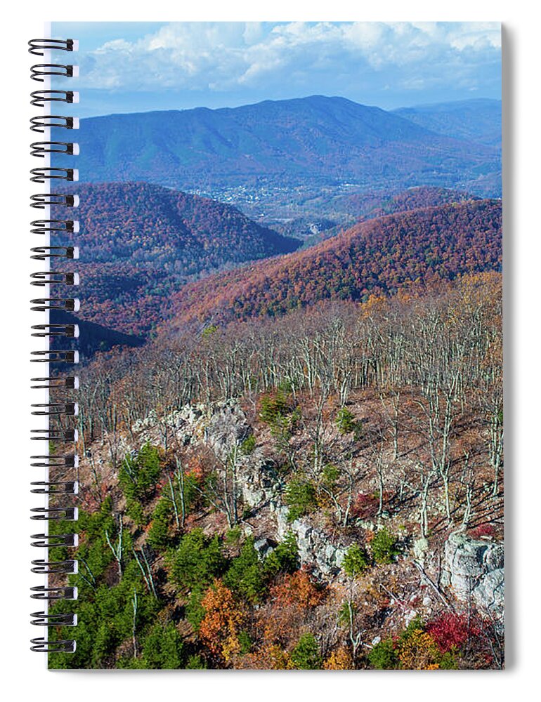 Fall Spiral Notebook featuring the photograph Mountaintop in Fall by Star City SkyCams