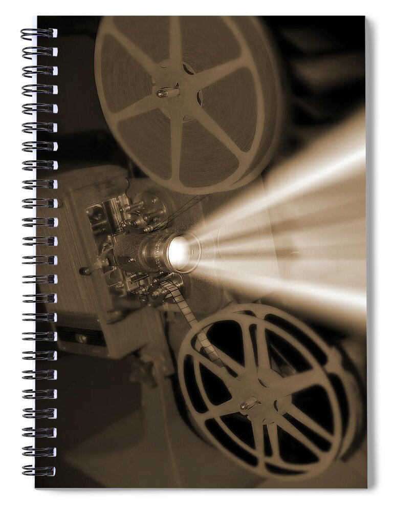 Vintage Spiral Notebook featuring the photograph Movie Projector by Mike McGlothlen