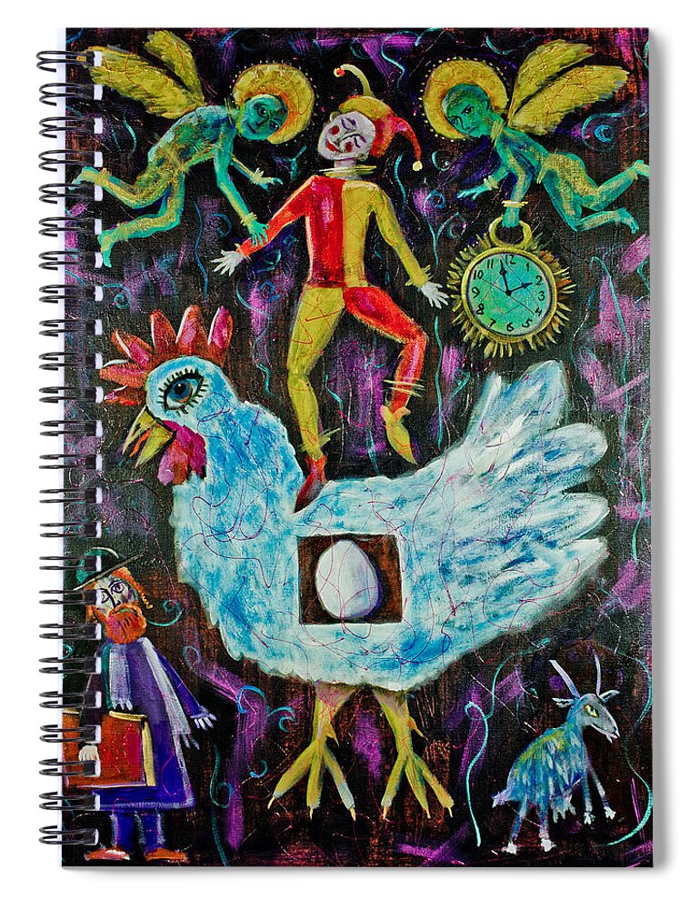Fool Spiral Notebook featuring the painting Moving on by Maxim Komissarchik