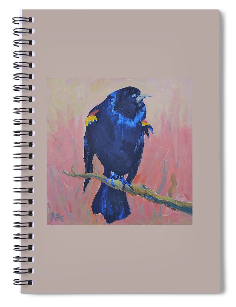 Birds Spiral Notebook featuring the painting Mr. Cool by Francine Frank