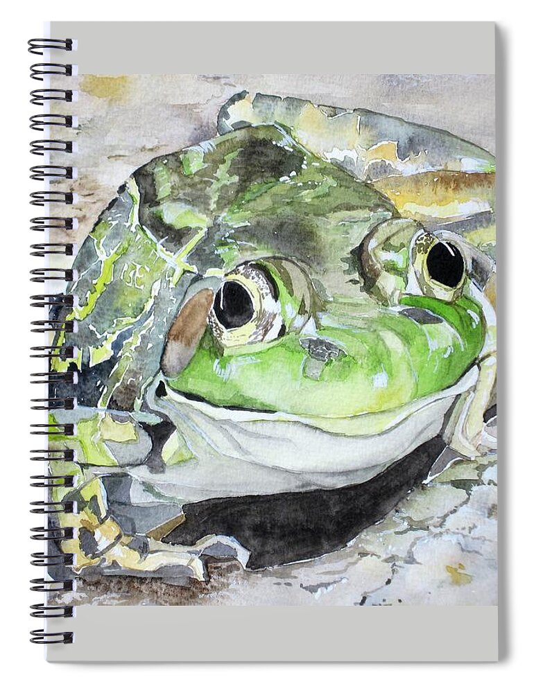 Frog Spiral Notebook featuring the painting Mr Frog by Teresa Smith