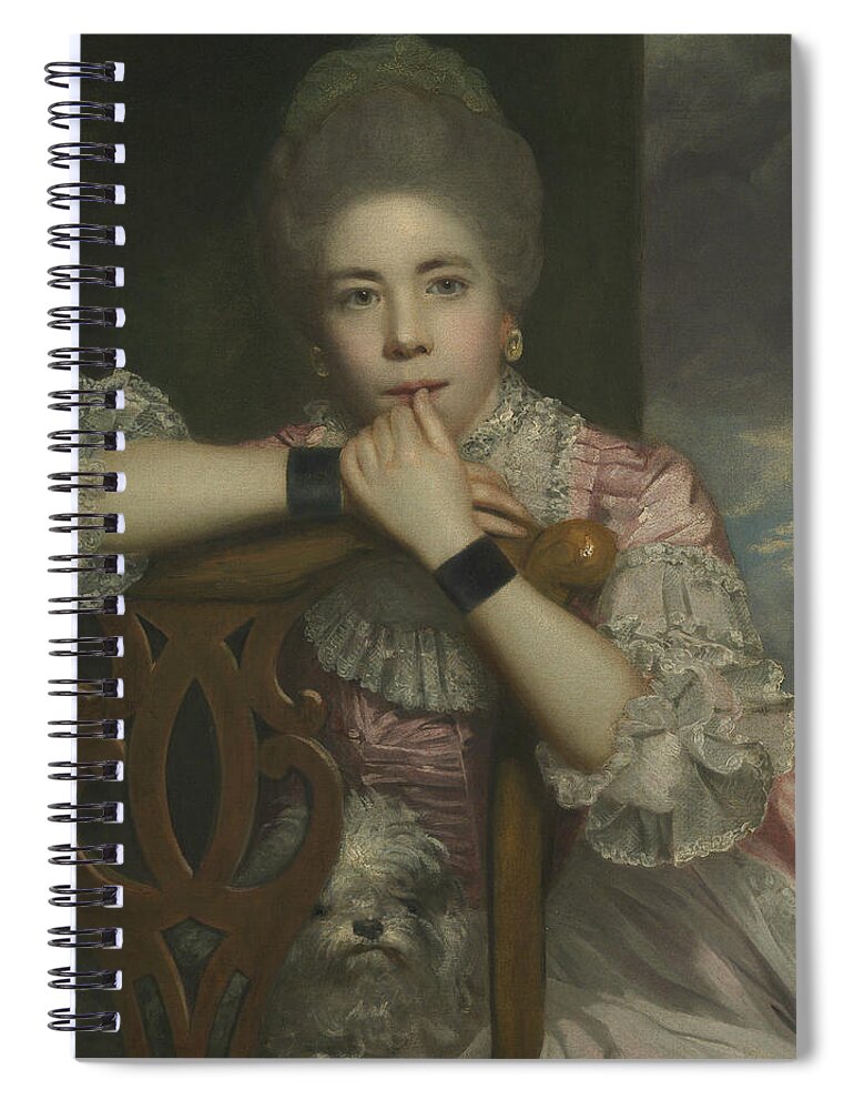 18th Century Art Spiral Notebook featuring the painting Mrs Abington as Miss Prue in Love for Love by William Congreve by Joshua Reynolds