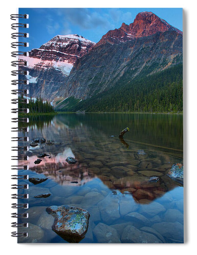 Cavell Spiral Notebook featuring the photograph Mt Edith Cavell Sunrise Glow by Adam Jewell