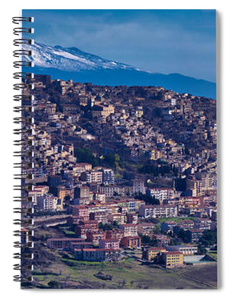 Volcano Spiral Notebook featuring the photograph Mt. Etna and Gangi by Richard Gehlbach