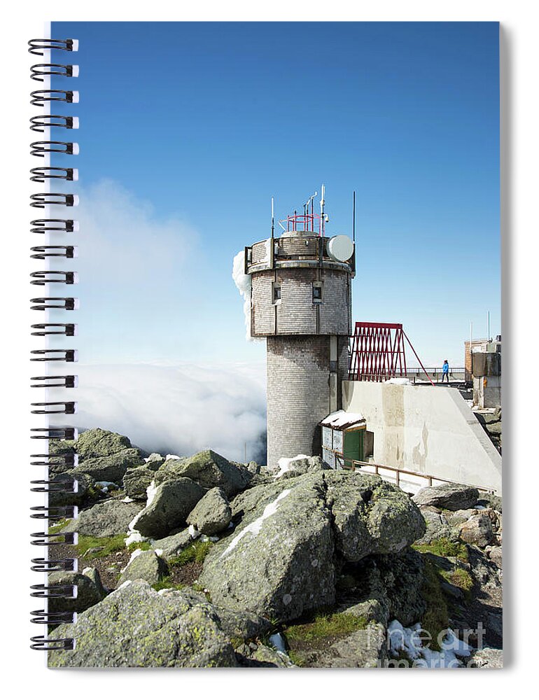 Weather Spiral Notebook featuring the photograph Mt Washington Weather Station by Alana Ranney