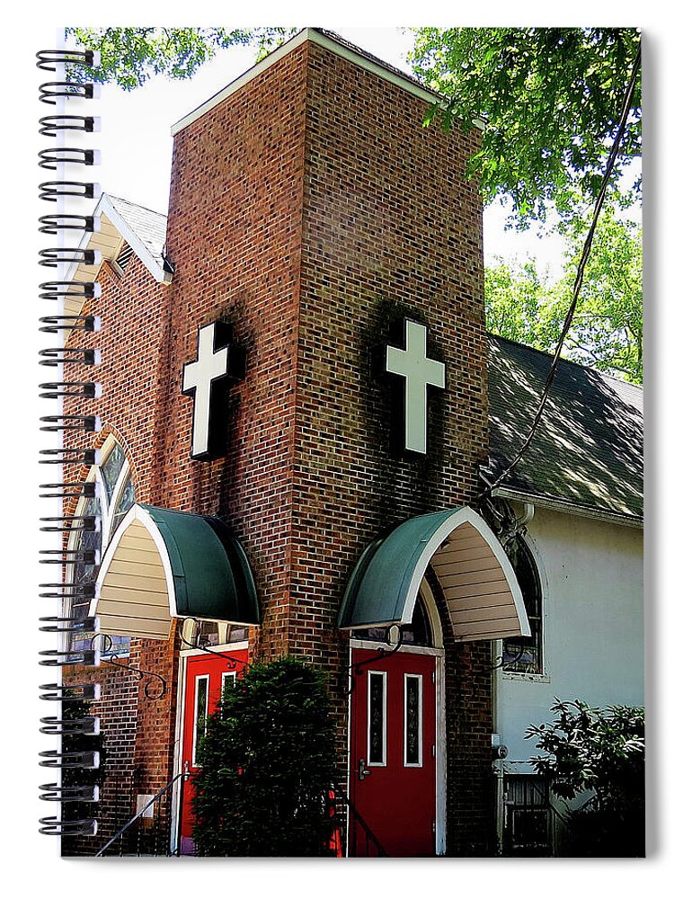 Mt. Zion Spiral Notebook featuring the photograph Mt Zion A.m.e. Church by Linda Stern