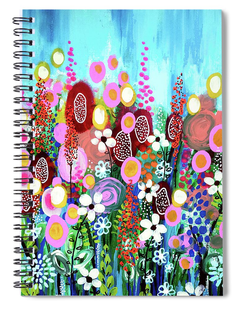 Flowers Spiral Notebook featuring the painting Mudita by Robin Mead