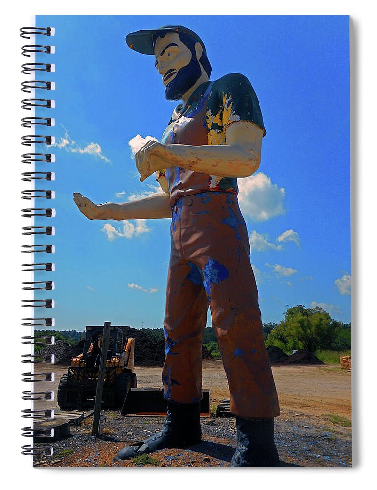 Raleigh Spiral Notebook featuring the photograph Muffler Man 5 by Ron Kandt