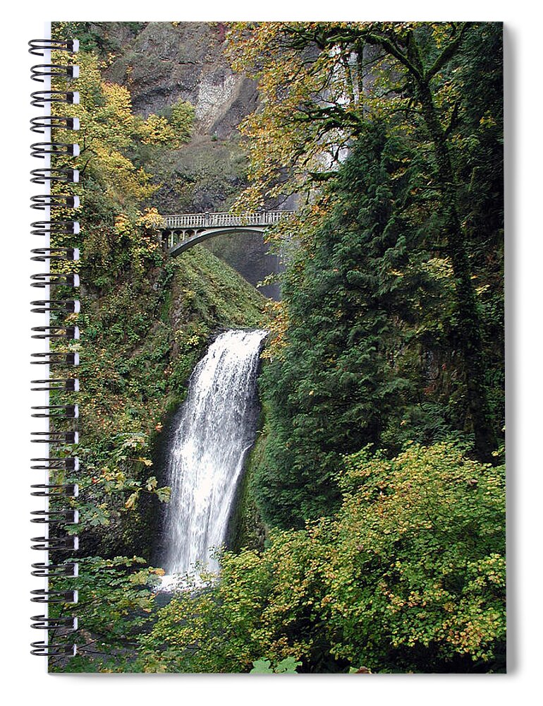 Multnomah Spiral Notebook featuring the photograph Multnomah Falls 3 by DArcy Evans