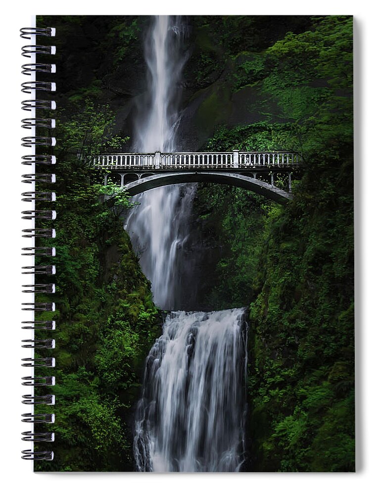 Columbia River Gorge Spiral Notebook featuring the photograph Multnomah Falls by Larry Marshall